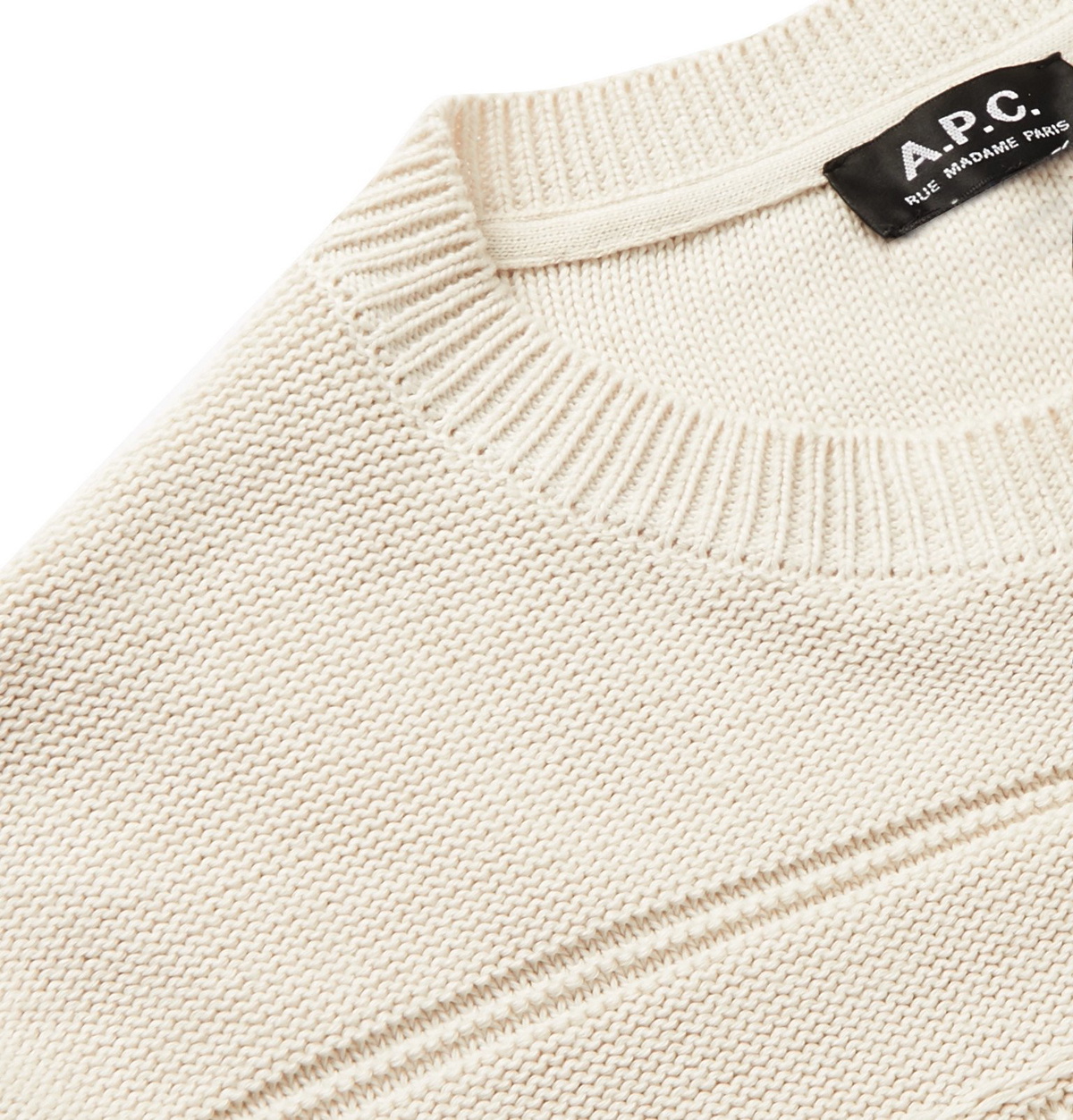 ニット/セーター a.p.c cotton knit A.P.C. - Nicolas Cable-Knit Cotton Sweater - Neutrals A.P.C.