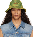 Acne Studios Blue & Yellow Dyed Denim Bucket Hat