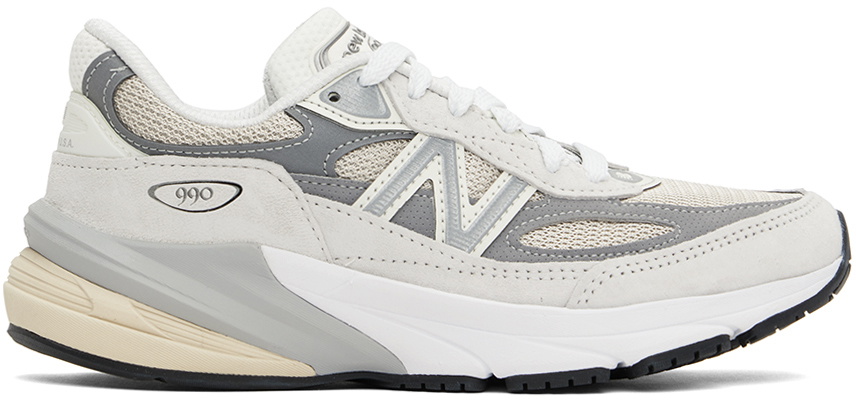 New Balance Gray & White 'Made in USA' 990v6 Sneakers New
