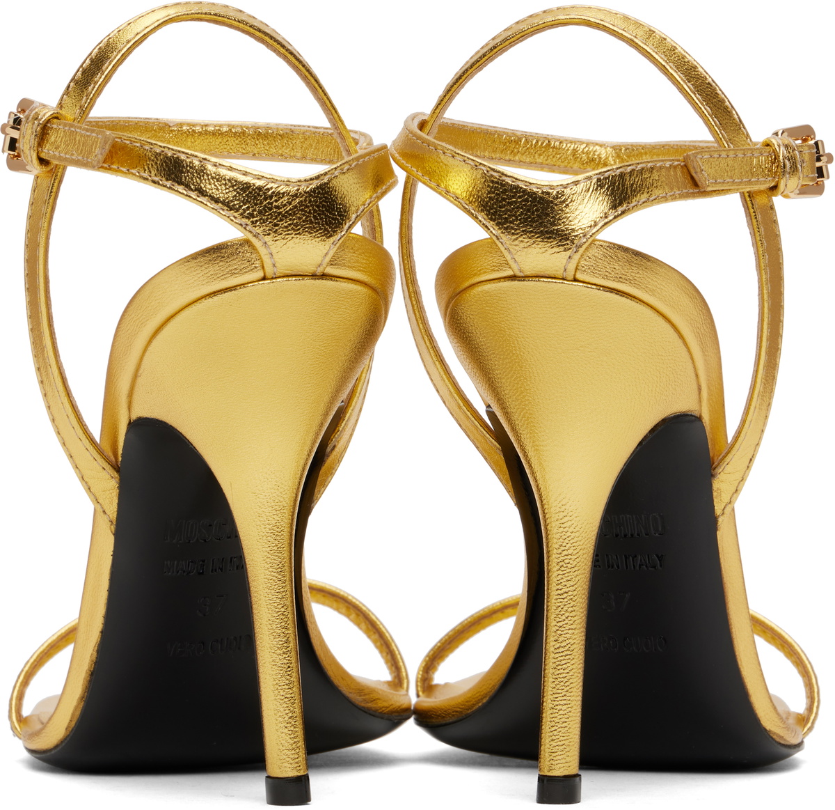 Moschino Gold Tina Heeled Sandals