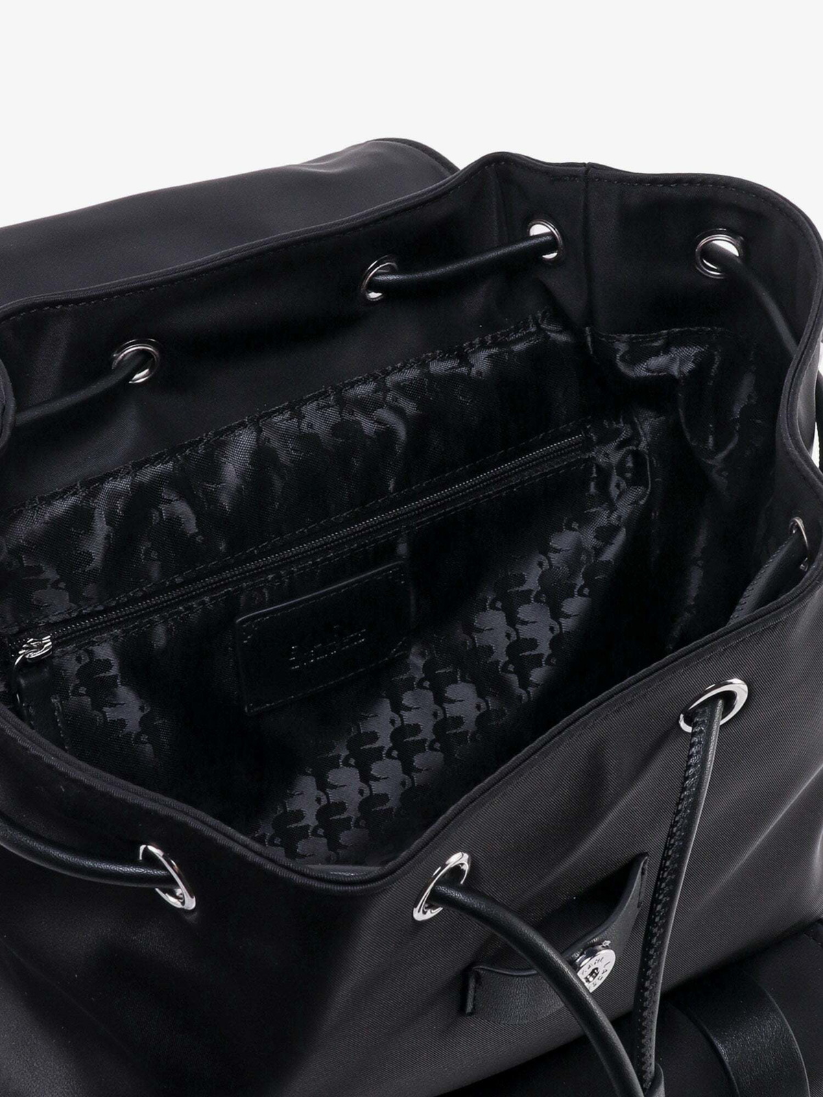 Karl Lagerfeld Black Women Backpack Ikon nylon small flap backpack | Black | Women | KARL LAGERFELD main image 2