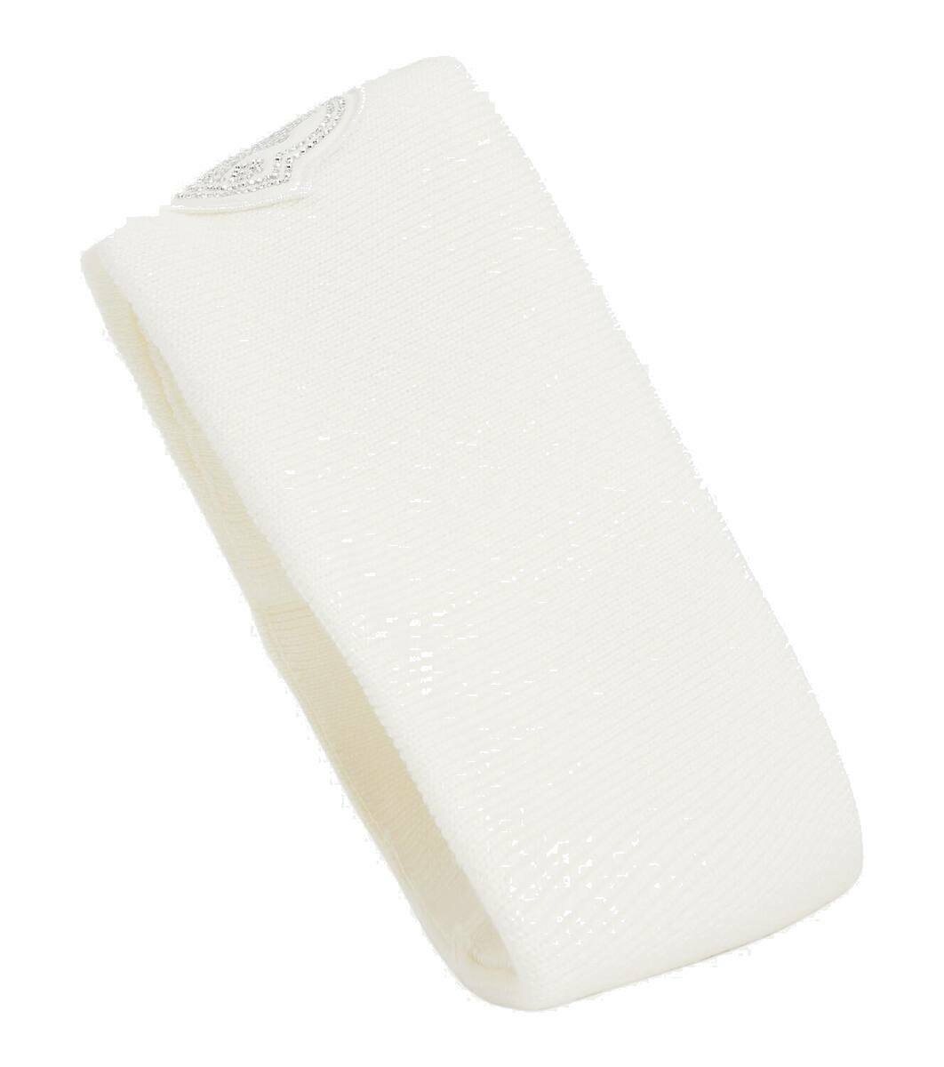 【送料&関税込】Moncler Headband Avorio Moncler Rhinestone Logo Headband | Neiman Marcus
