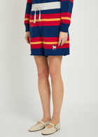 Mother The Breather Striped Cotton Shorts Multicoloured