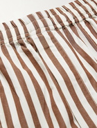 BODE - Lobster Bake Straight-Leg Printed Striped Cotton Shorts - Brown