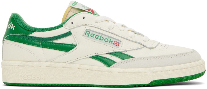 Photo: Reebok Classics Off-White & Green Club C Revenge Sneakers