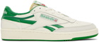 Reebok Classics Off-White & Green Club C Revenge Sneakers