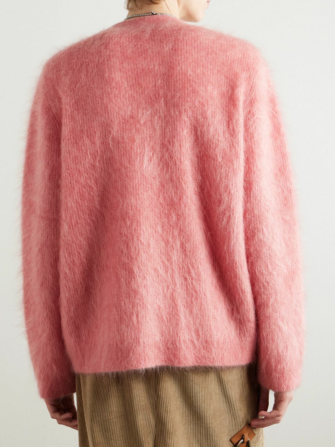 Séfr - Kaito Ribbed Brushed Mohair-Blend Cardigan - Pink
