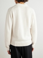 FRAME - Textured Wool and Silk-Blend Polo Shirt - Neutrals