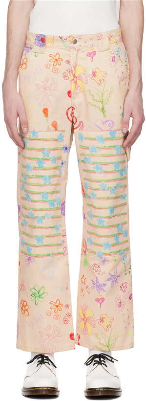 Photo: Collina Strada Off-White Doodle Flower Chason Jeans