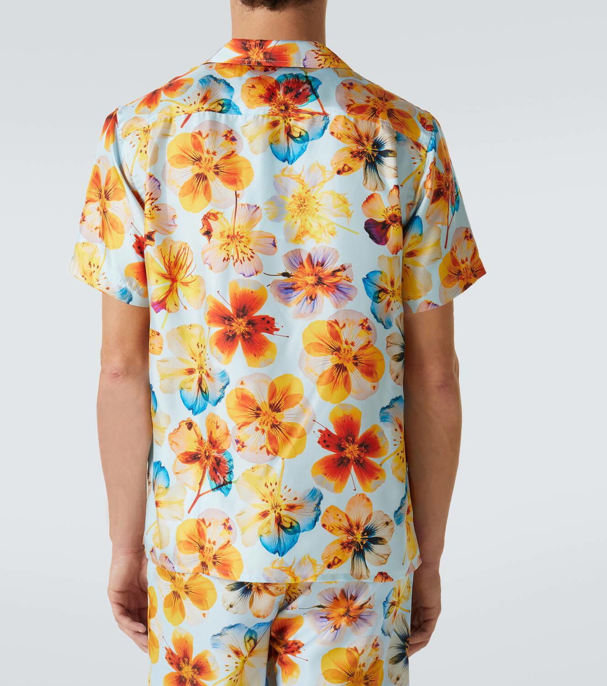 Orlebar Brown Hibbert floral silk bowling shirt