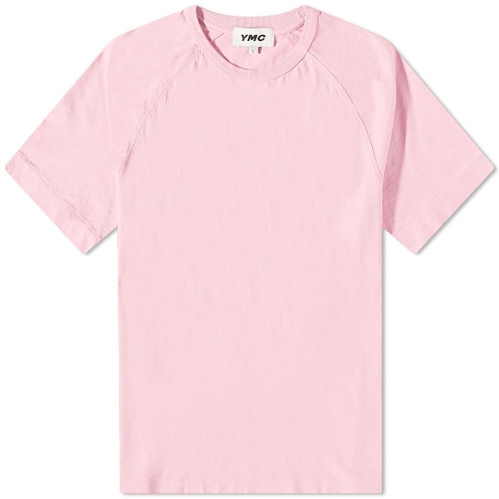 Photo: YMC Men's Television Raglan T-Shirt in Pink