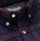 Billionaire Boys Club - Button-Down Collar Logo-Appliquéd Checked Wool-Blend Flannel Overshirt - Blue