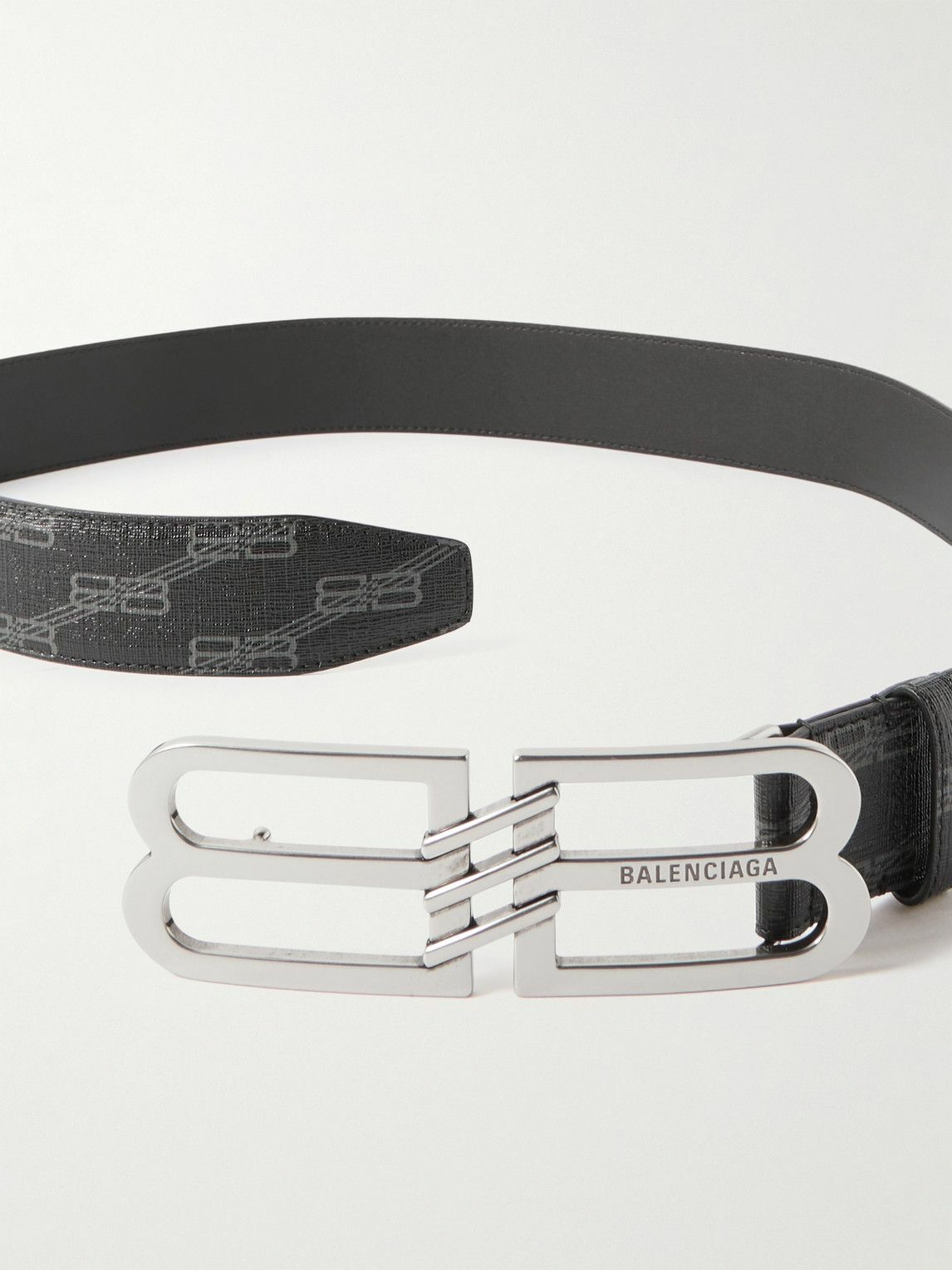 Balenciaga - 4cm Logo-Embellished Monogrammed Coated-Canvas Belt