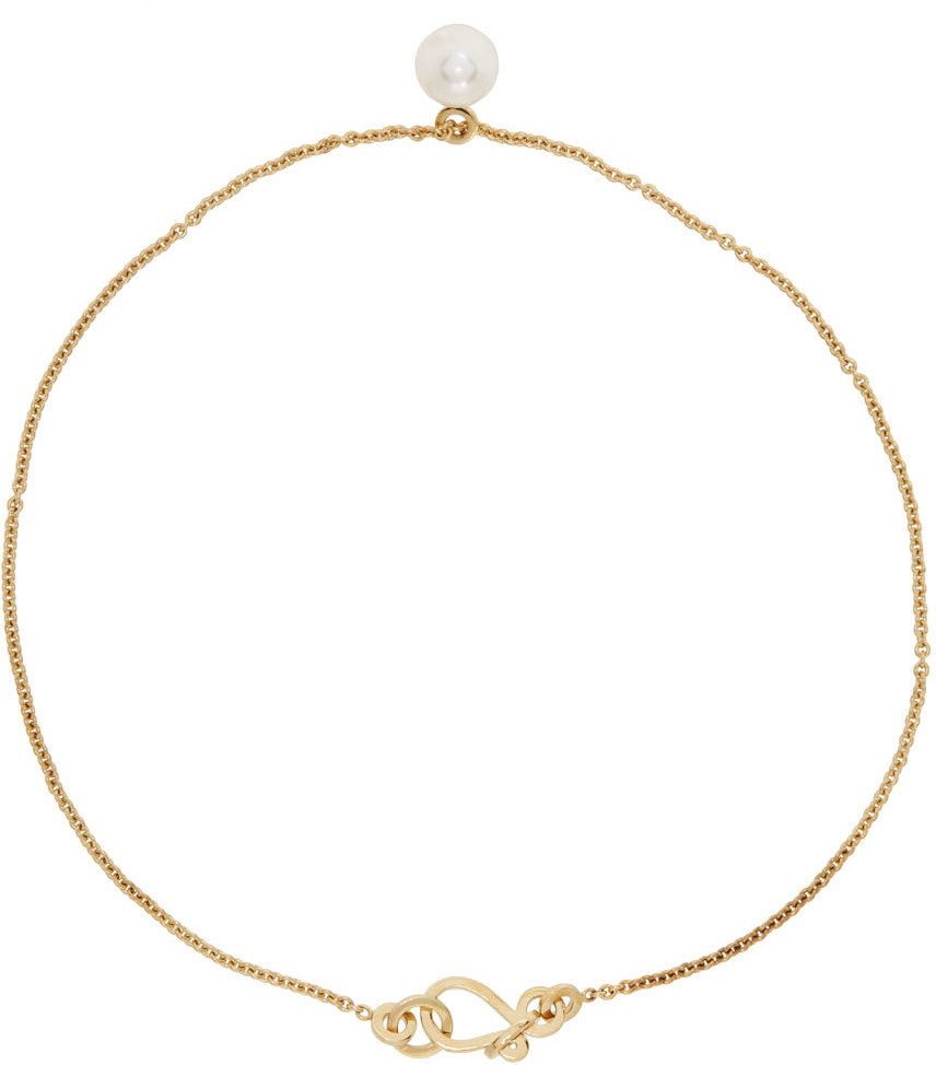 Sophie Bille Brahe Gold Akoya Pearl Palme De Pied Anklet
