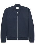 Folk - Rivet Organic Cotton-Jersey Bomber Jacket - Blue