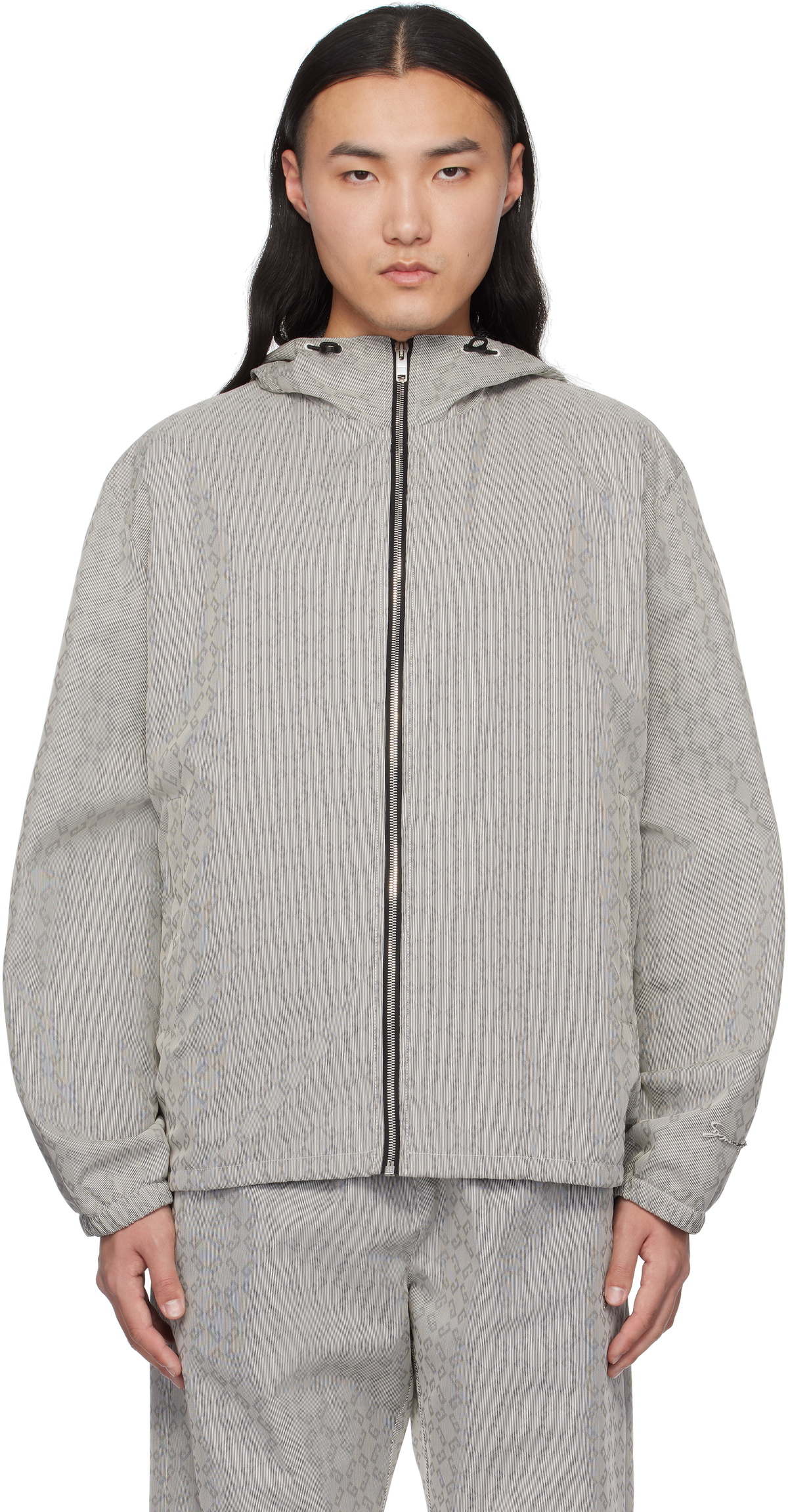 【関税込み】Givenchy ベージュ Monogram 72 Jacquard フーディ Men's Windbreaker in monogram 72 jacquard | GIVENCHY | 24S