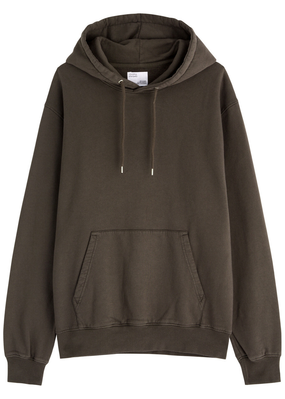 Colorful Standard Hooded Cotton Sweatshirt Brown