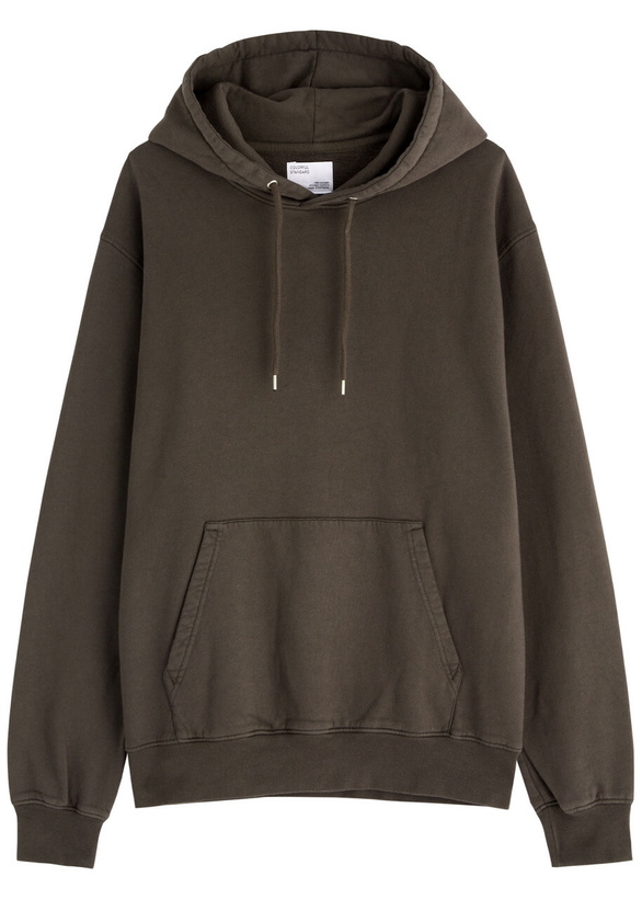 Photo: Colorful Standard Hooded Cotton Sweatshirt Brown