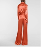 Galvan Lido high-rise wide-leg satin pants