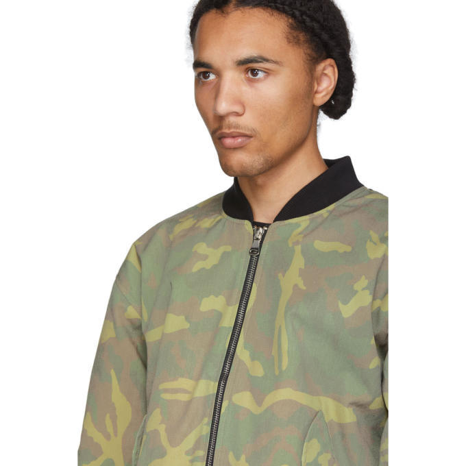 Resort Corps Green T-Shirt Panel Bomber Jacket