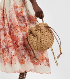 Zimmermann Raffia drawstring pouch