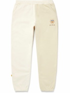 DIME - Split Crest Logo-Embroidered Two-Tone Cotton-Jersey Sweatpants - Neutrals