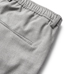 Hugo Boss - Bardon Slim-Fit Tapered Melangé Woven Drawstring Suit Trousers - Gray