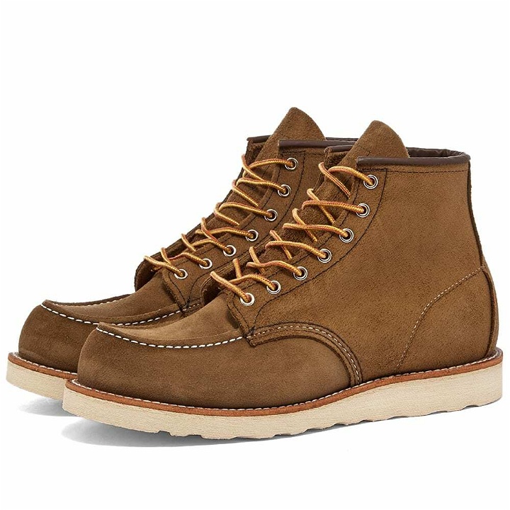 Photo: Red Wing Men's 8881 Heritage Work 6" Moc Toe Boot in Olive Mohave