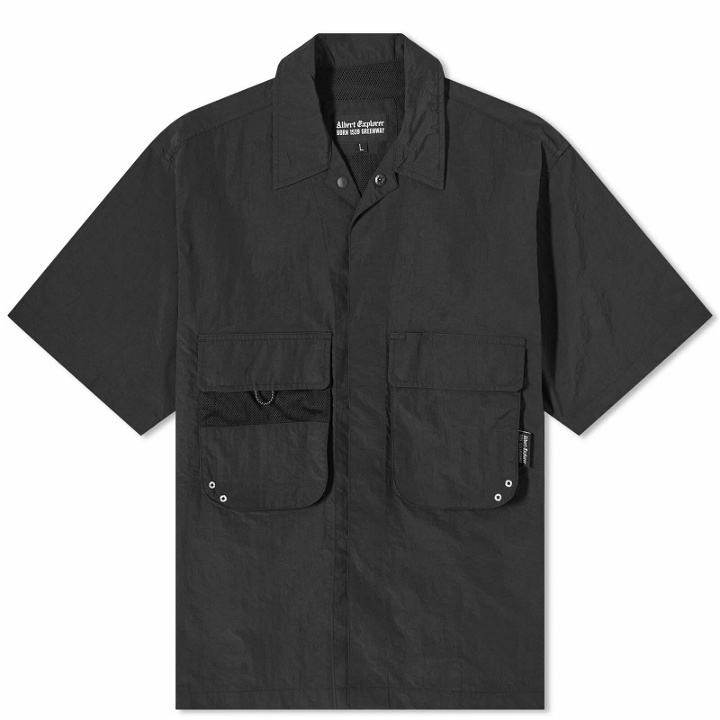 Photo: Uniform Bridge Men's Mesh Pocket Short Sleeve Shirt in Black