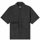 Uniform Bridge Men's Mesh Pocket Short Sleeve Shirt in Black