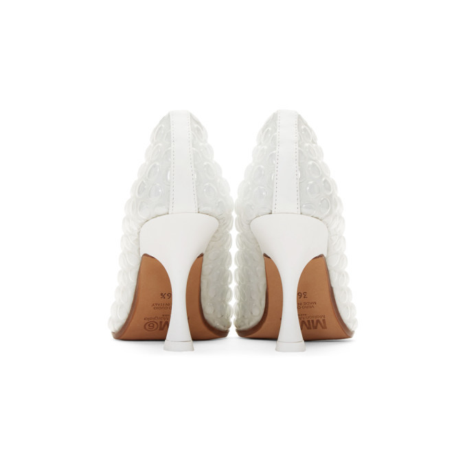 MM6 Maison Margiela オープントゥ ミュール ホワイト 新品 Anatomic 70 leather over-the-knee boots in white - MM 6
