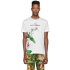Dolce and Gabbana White Orchid Print T-Shirt