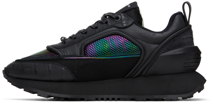 BALMAIN 黒 S Balmain Black Racer Iridescent Sneakers Balmain