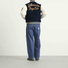 Billionaire Boys Club Men's Fanfare Script Logo Varsity Jacket in Navy/Cream