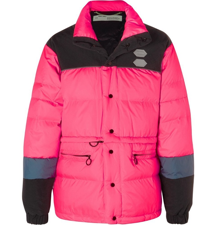 Photo: Off-White - Colour-Block Quilted Shell Down Jacket - Men - Pink
