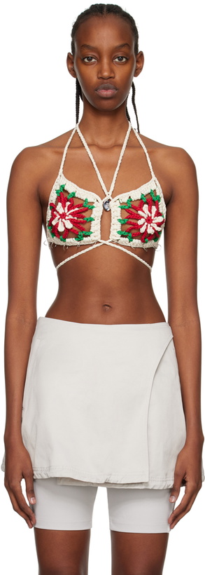 Photo: Kijun Off-White Flower Bra
