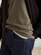 A.P.C. - Logo-Intarsia Cotton Polo Shirt - Green