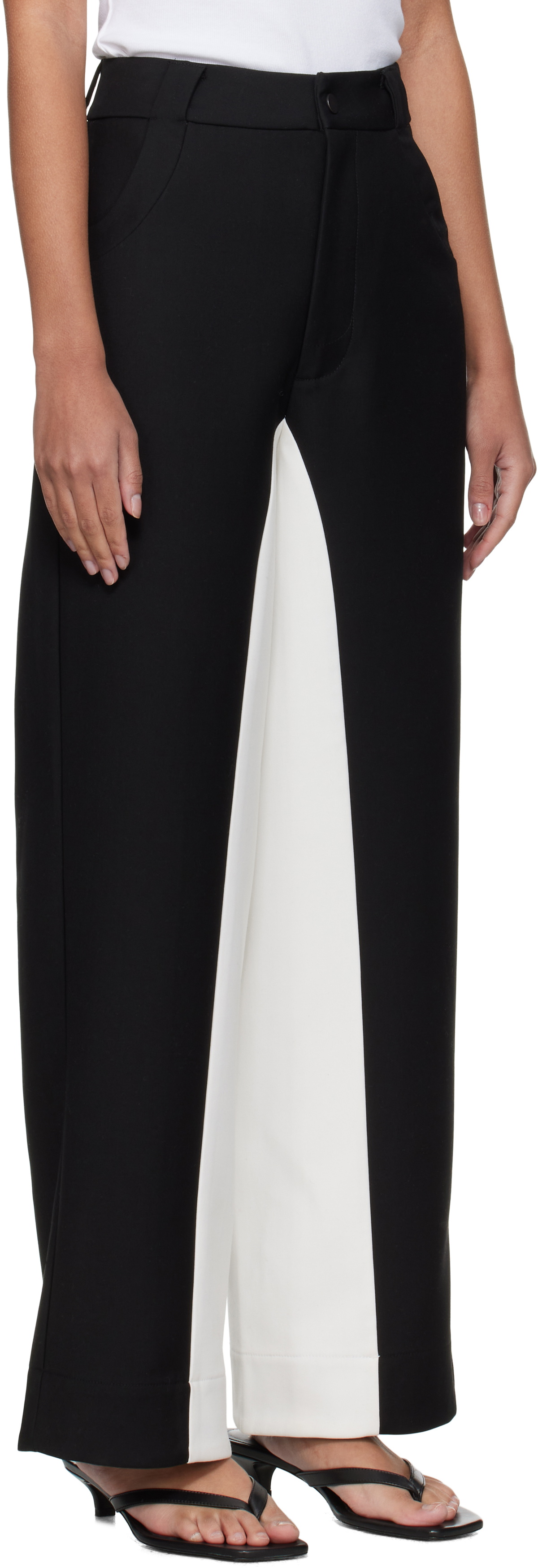 Fax Copy Express Black & White Stitched Suit Trousers