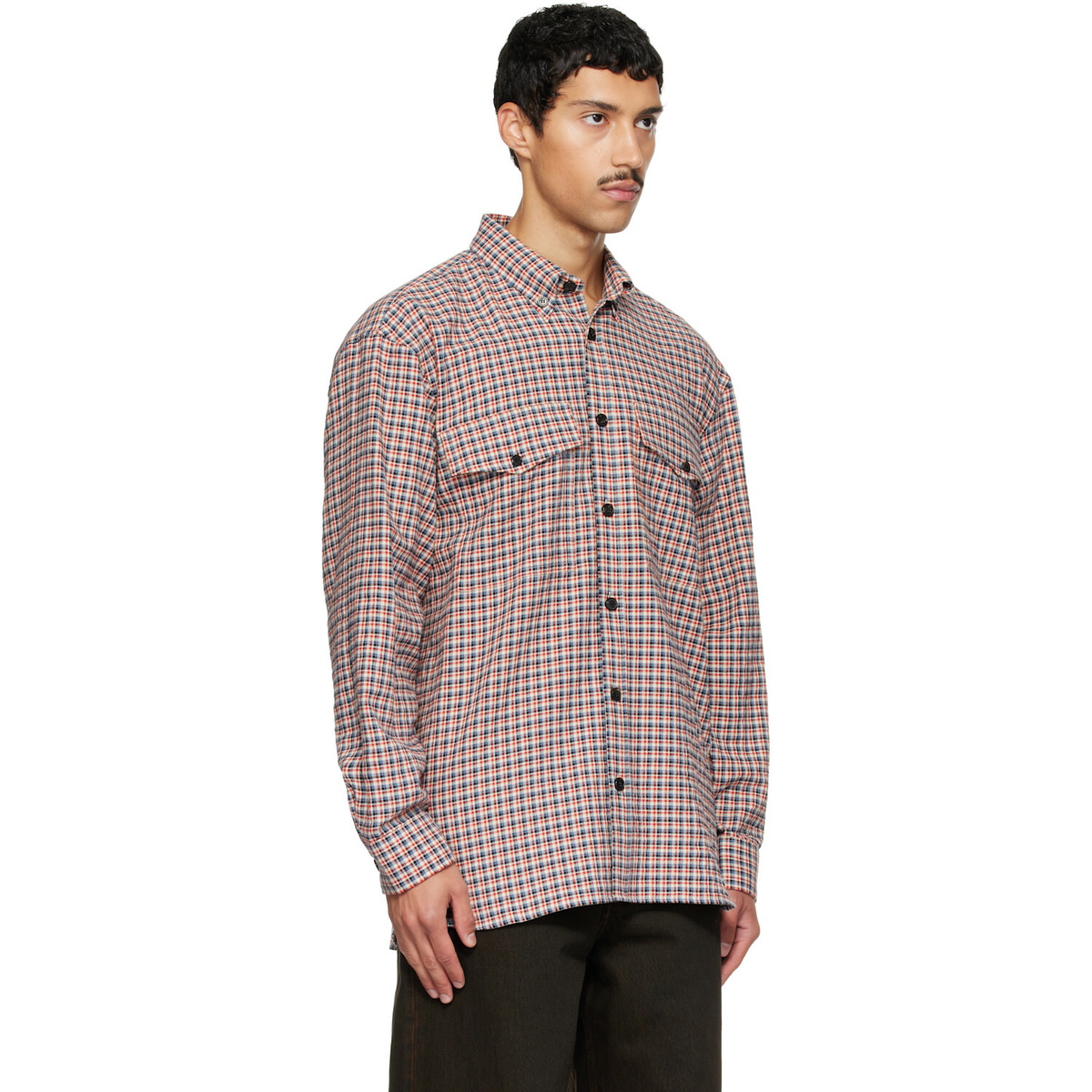 Dries Van Noten Red Loose Flannel Shirt