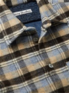 Acne Studios - Fringed Denim-Trimmed Checked Wool Shirt Jacket - Multi