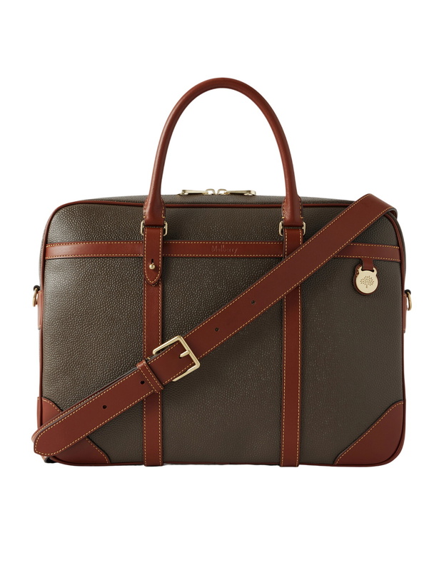 Photo: Mulberry - Heritage Leather-Trimmed Scotchgrain Briefcase