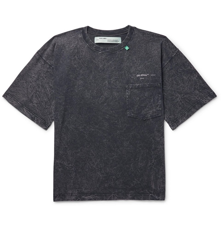 Photo: Off-White - Acid-Washed Cotton-Jersey T-Shirt - Men - Charcoal