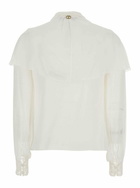 White Shirt With Layered Design And Draped Details In Viscose Woman TwinSet
