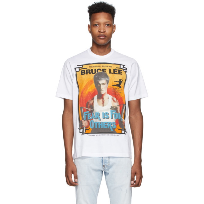 Photo: Dsquared2 White Bruce Lee Slouch Fit T-Shirt