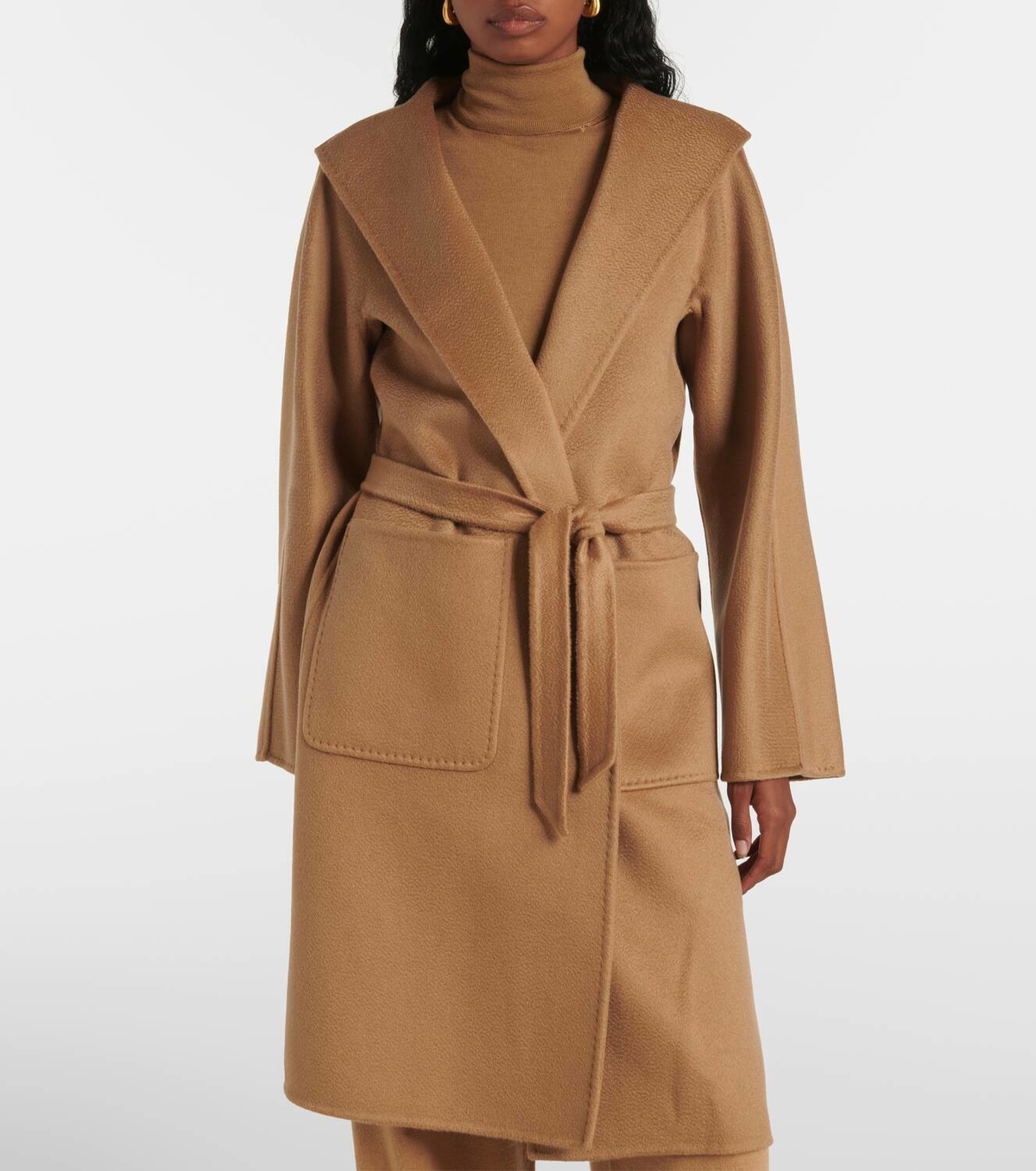 コート Max Mara  MAX MARA Lilia Coat Midi cashmere cardigan coat, sand | 