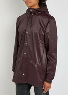 Rains W3 Hooded Rubberised Jacket Burgundy