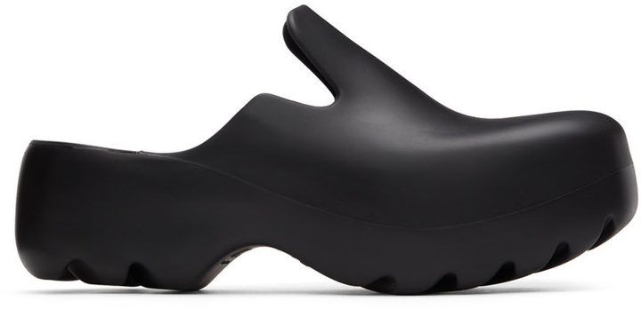 Photo: Bottega Veneta Black Rubber Flash Clogs