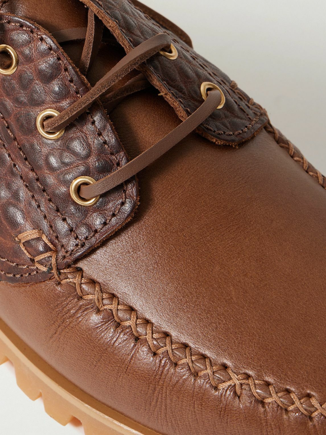 VINNY's - Aztec Leather Boat Shoes - Brown