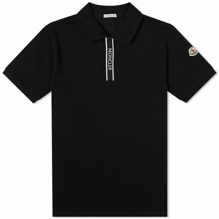Photo: Moncler Men's Piquet Polo Shirt in Black