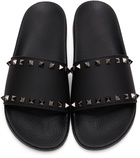 Valentino Garavani Black Rockstud Slides